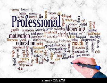 Word Cloud avec CONCEPT PROFESSIONNEL crée avec texte uniquement. Banque D'Images