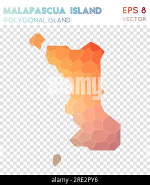 Carte polygonale de l'île Malapascua, île de style mosaïque. Style poly bas créatif, design moderne. Illustration de Vecteur