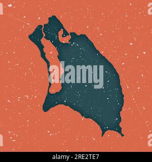 Carte vintage Barbuda. Carte grunge de l'île avec texture en détresse. Affiche Barbuda. Illustration vectorielle. Illustration de Vecteur