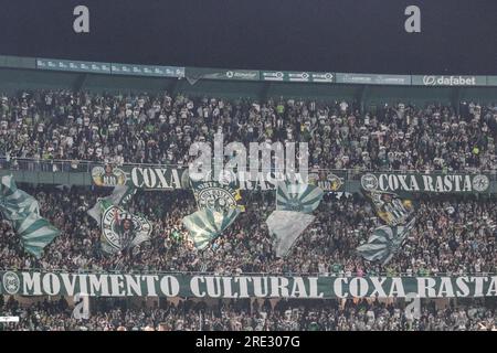 Curitiba, Brésil. 24 juillet 2023. PR - CURITIBA - 07/24/2023 - BRASILEIRO A 2023, CORITIBA X FLUMINENSE - fans de Coritiba lors d'un match contre Fluminense au stade Couto Pereira pour le Campeonato Brasileiro A 2023. Photo : Robson Mafra/AGIF/Sipa USA crédit : SIPA USA/Alamy Live News Banque D'Images