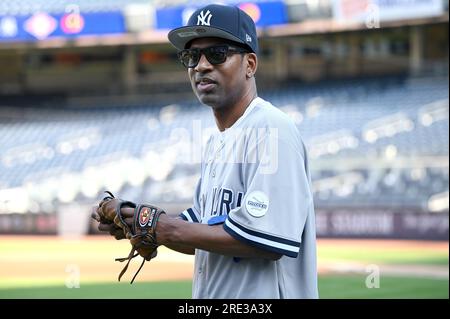 New York, États-Unis. 24 juillet 2023. Tony Rock assiste au match de softball CC Sabathia and Friends Celebrity au profit de la Fondation PitCChIn', au Yankee Stadium, dans le quartier New-yorkais du Bronx, NY, le 24 juillet 2023. (Photo Anthony Behar/Sipa USA) crédit : SIPA USA/Alamy Live News Banque D'Images