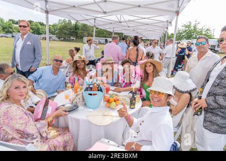 Bridgehampton, États-Unis. 22 juillet 2023. Participe au match et à l'événement Polo Hamptons 2023 présenté par social Life Magazine à Bridgehampton, NY le 22 juillet 2023. (Photo de David Warren /Sipa ? USA) crédit : SIPA USA/Alamy Live News Banque D'Images