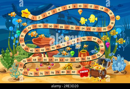 Coffre de jeu de société pour enfants sous l'océan Illustration de Vecteur