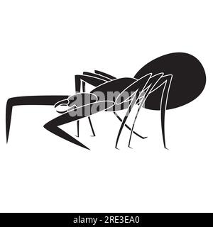Une araignée en noir et blanc Illustration de Vecteur