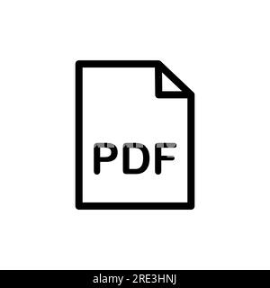 Icônes de type de fichier - style de contour du fichier PDF Illustration de Vecteur