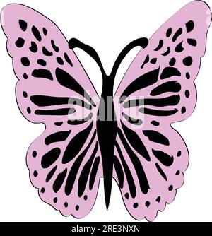 Un papillon rose Illustration de Vecteur