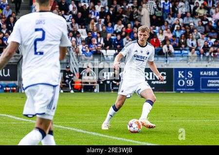 Lyngby, Danemark. 22 juillet 2023. Valdemar Lund (27) du FC Copenhagen vu lors du match danois 3F Superliga entre Lyngby BK et le FC Copenhagen au Lyngby Stadion à Lyngby. (Crédit photo : Gonzales photo - Rune Mathiesen). Banque D'Images