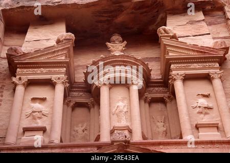 Petra, Jordanie : le Trésor à Petra (ville nabatéenne rose) histoire arabe Banque D'Images
