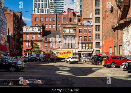 Le quartier historique de Chinatown dans le centre-ville de Boston, Massachusetts, États-Unis. Banque D'Images