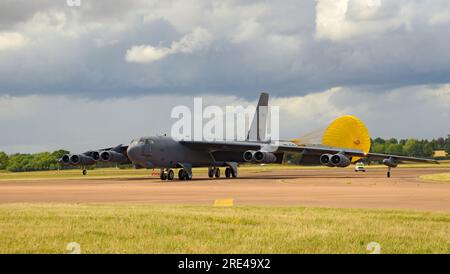 USAF Boeing B-52H Stratofortress arrivée au Royal International Air Tattoo 2023 Banque D'Images