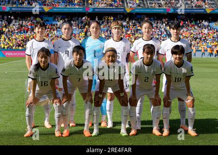 Sydney, Australie. 25 juillet 2023. Les joueuses de la République de Corée posent pour des photos avant la coupe du monde féminine de la FIFA 2023 entre la Colombie et la République de Corée au stade de football de Sydney le 25 juillet 2023 à Sydney, Australie Credit : IOIO IMAGES/Alamy Live News Banque D'Images