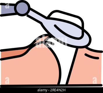 Icône couleur de thérapie électromagnétique. Illustration d'une idée de médecine alternative. Aimant pseudo-scientifique et traitement par ondes radio. Réadaptation. Simple Illustration de Vecteur