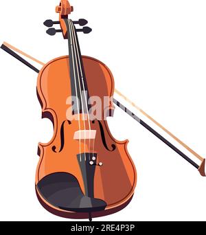 design de violon en bois sur blanc Illustration de Vecteur