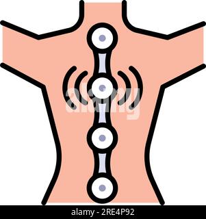 Icône du concept de thérapie magnétique. Illustration couleur d'idée de médecine alternative. Traitement par aimant et ondes radio. Signe de style simple isolé de vecteur Illustration de Vecteur
