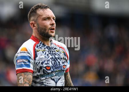 Warrington, Angleterre - 22 juillet 2023 - Gareth O'Brien de Leigh Leopards. Demi-finale de la Challenge Cup, Leigh Leopards vs St. Helens au stade Halliwell Jones, Warrington, Royaume-Uni Banque D'Images