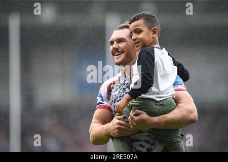Warrington, Angleterre - 22 juillet 2023 - Robbie Mulhern de Leigh Leopards. Demi-finale de la Challenge Cup, St. Helens vs York Valkyrie au stade Halliwell Jones, Warrington, Royaume-Uni Banque D'Images