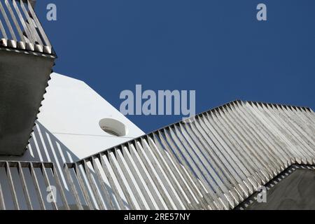 La plate-forme d'observation Sejlet / navigué, Esbjerg Strand, Danemark. Banque D'Images