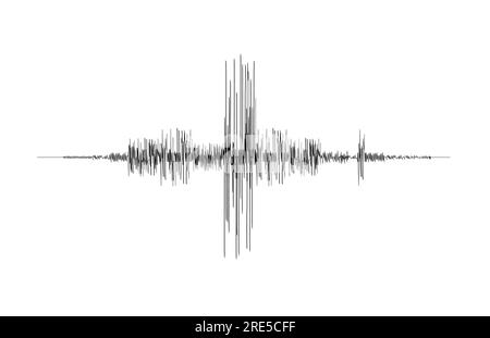 Onde de sismographe de tremblement de terre, forme d'onde d'activité sismique de vecteur du son audio de vibration de tremblement de terre. Sismogramme de sismomètre avec graphique noir ou graphique de l'enregistrement de tremblement de terre, diagramme d'onde sonore de magnitude sismique Illustration de Vecteur