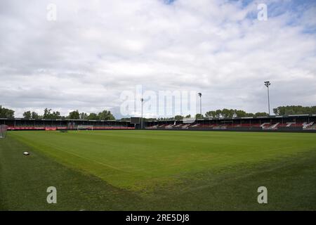 ALMERE - vue d'ensemble du stade Almere City FC lors de la Journée de la presse photo du Almere City FC au stade Yanmar le 25 juillet 2023 à Almere, aux pays-Bas. ANP GERRIT VAN KOLOLEN Banque D'Images