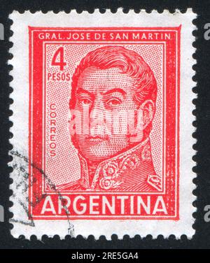 ARGENTINE - CIRCA 1966 : timbre imprimé par l'Argentine, montre le général Jose de San Martin, circa 1966 Banque D'Images