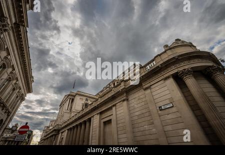 Londres, Royaume-Uni : la Banque d'Angleterre sur Threadneedle Street dans la ville de Londres. Banque D'Images