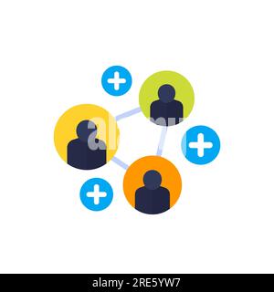 références ou icône de programme d'affiliation, vecteur plat Illustration de Vecteur