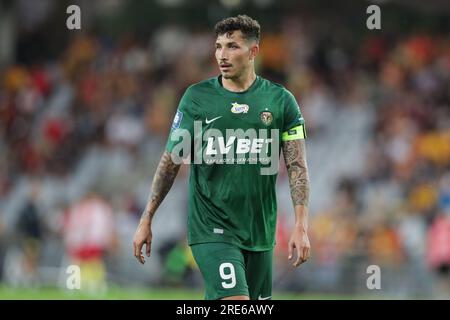 Kielce, Pologne. 24 juillet 2023. Erik Exposito de Slask Wroclaw vu lors du match de football polonais PKO Ekstraklasa League 2023/2024 entre Korona Kielce et Slask Wroclaw au stade Kielce Suzuki Arena. Score final ; Korona Kielce 1:1 Slask Wroclaw. (Photo Grzegorz Wajda/SOPA Images/Sipa USA) crédit : SIPA USA/Alamy Live News Banque D'Images