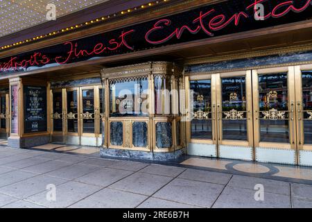 Billetterie et entrée au Fox Theater dans le centre-ville de Detroit Michigan USA. Banque D'Images