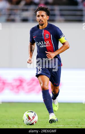 Osaka, Japon. 25 juillet 2023. Marquinhos (PSG) football/football : match amical entre le Paris Saint-Germain 0-0 Al-Nassr FC au Yanmar Stadium Nagai à Osaka, Japon . Crédit : Naoki Nishimura/AFLO SPORT/Alamy Live News Banque D'Images