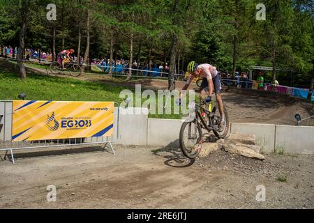 David Nordemann des pays-Bas sur Ridley - Championnats d'Europe UEC VTT Elite 2023 - Jeux européens Cracovie/Kraków - Krynica-Zdrój Banque D'Images