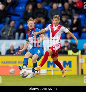 Caledonian Stadium, Inverness, Royaume-Uni. 25 juillet 2023. C'est de l'égalité de la Viaplay Cup entre l'Inverness Caledonian Thistle FC (ICT) et l'Airdrieonians FC. CONTENU DE L'IMAGE:- TIC - David Carson crédit : Jasperimage/Alamy Live News Banque D'Images