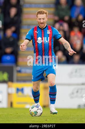 Caledonian Stadium, Inverness, Royaume-Uni. 25 juillet 2023. C'est de l'égalité de la Viaplay Cup entre l'Inverness Caledonian Thistle FC (ICT) et l'Airdrieonians FC. CONTENU DE L'IMAGE:- TIC David Carson crédit : Jasperimage/Alamy Live News Banque D'Images