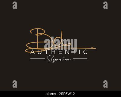 Vecteur de modèle de logo Signature BD. Illustration de Vecteur