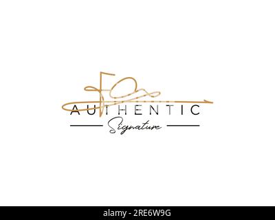 FO modèle de logo de signature Vector. Illustration de Vecteur