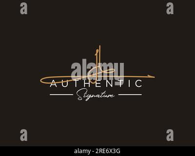 Vecteur de modèle de logo de signature JL. Illustration de Vecteur