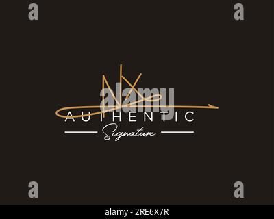 Modèle de logo NX Signature Vector. Illustration de Vecteur