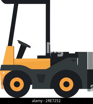Machinerie lourde livrant des conteneurs de fret sur blanc Illustration de Vecteur