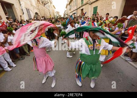 Cosiers de Montuïri, grupo de danzadores, Montuïri, islas baleares, Espagne Banque D'Images
