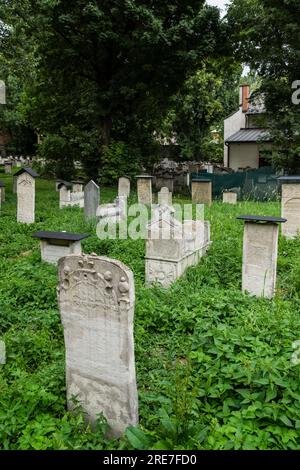 Cimetière de Remuh, 16e siècle, noyau médiéval de Kazimierz, centre historique des Juifs, Kracovie, Pologne, Europe de l'est Banque D'Images