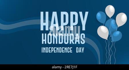 Fond heureux du jour de l'indépendance du Honduras avec drapeau du Honduras et illustration vectorielle de conception de ballon. Illustration de Vecteur