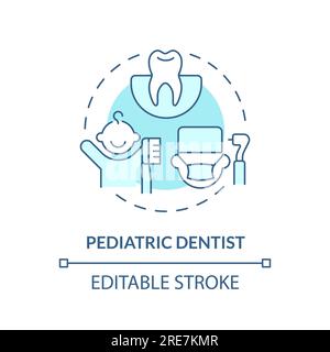 Icône du concept turquoise du dentiste pédiatrique Illustration de Vecteur