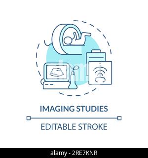 Icône du concept turquoise des examens d'imagerie Illustration de Vecteur