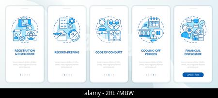 Concept de gouvernement de lobbying bleu avec des icônes linéaires Illustration de Vecteur