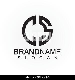 Lettres alphabétiques monogramme logo CS, SC, S et C, design élégant et professionnel d'icône de lettre Illustration de Vecteur