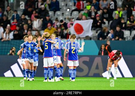 Dunedin, Nouvelle-Zélande. 26 juillet 2023. Les joueuses japonaises célèbrent un but lors du match du groupe C entre le Japon et le Costa Rica lors de la coupe du monde féminine de la FIFA Australie et Nouvelle-Zélande 2023 à Dunedin, Nouvelle-Zélande, le 26 juillet 2023. Crédit : Zhu Wei/Xinhua/Alamy Live News Banque D'Images