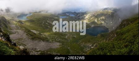 Vue aérienne de sept lacs Rila, Bulgarie Banque D'Images