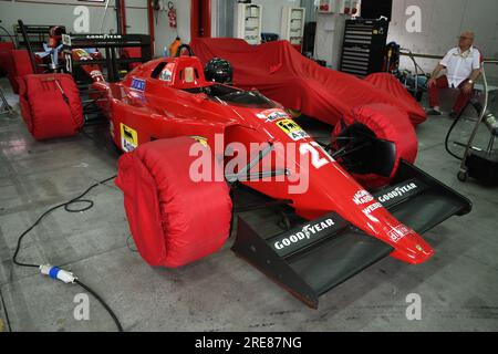 6 mai 2018 : course inconnue avec l'historique Ferrari F1 car Model 640 F189 1989 ex Nigel Mansell / Gherard Berger lors du Minardi Historic Day 2018 à Imola C. Banque D'Images