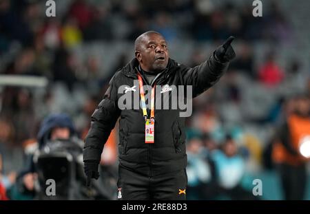 Eden Park, Auckland, Nouvelle-Zélande. 26 juillet 2023. Bruce Mwape (Zambie) fait des gestes lors d'un match du Groupe C - coupe du monde féminine de la FIFA, Australie et Nouvelle-Zélande 2023, Espagne vs Zambie, à Eden Park, Auckland, Nouvelle-Zélande. Kim Price/CSM/Alamy Live News Banque D'Images