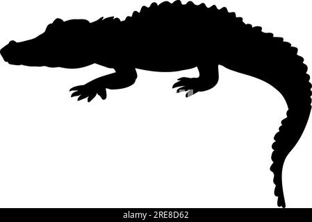 Silhouette d'alligator de crocodile isolée. Illustration vectorielle Illustration de Vecteur