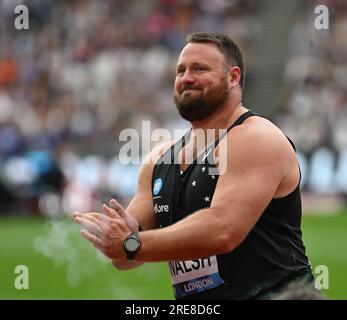 Londres, Angleterre. 23 juillet 2023. Tom Walsh, de Nouvelle-Zélande, lors du Shot Put masculin à la London Diamond League. Crédit Nigel Bramley Banque D'Images